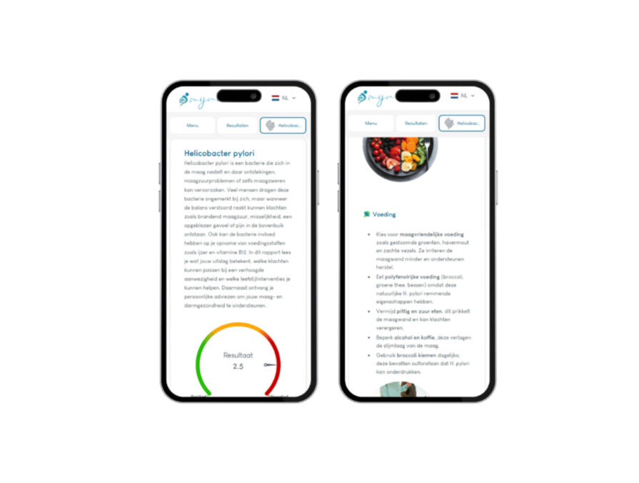Telefoon visual helicobacter pylori test