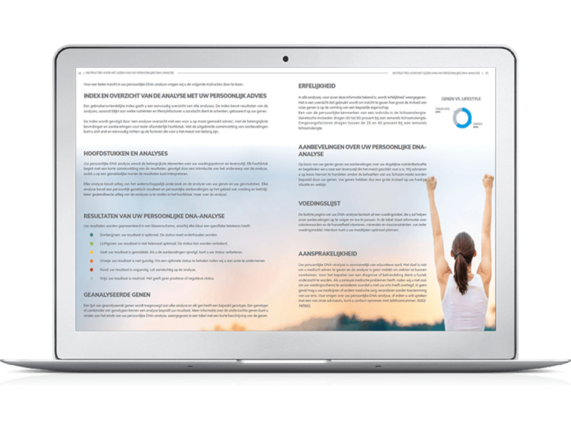 Nutri-Gene Pro uitslag- Per hoofdstuk een overzichtelijke inleiding. Nutri-Gene Pro uitslag- Per hoofdstuk een overzichtelijke inleiding.