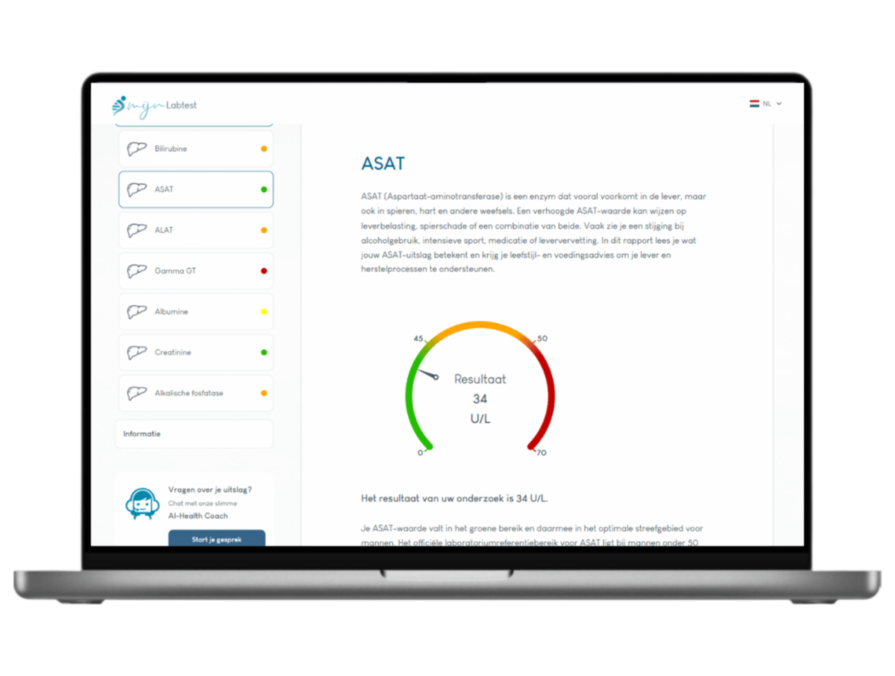 Het meest complete rapport met AI integratie en leefstijl advies.