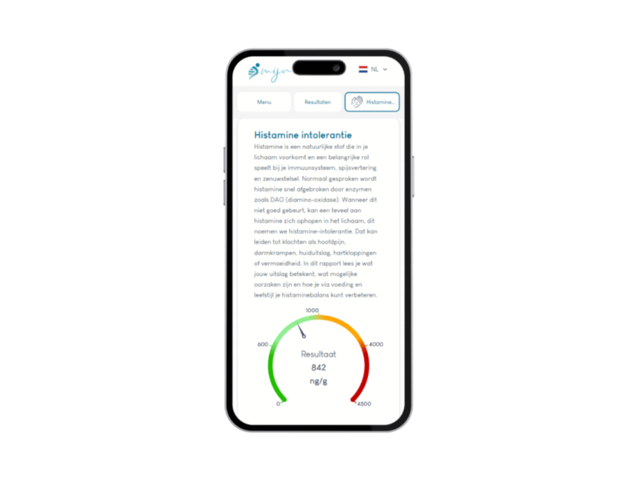 Telefoon resultaat Histamine intolerantie test Telefoon resultaat Histamine intolerantie test