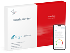 het HbA1c bloedsuiker bloedonderzoek wordt afgenomen met een eenvoudige test kit die we per brievenbuspakketje naar je opsturen 