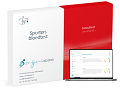 het sport profiel bloedonderzoek wordt afgenomen met een eenvoudige test kit die we naar je opsturen 