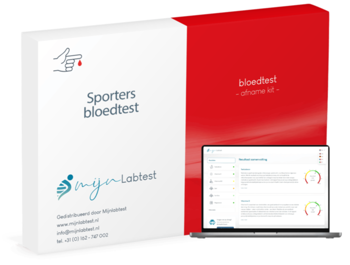 het sport profiel bloedonderzoek wordt afgenomen met een eenvoudige test kit die we naar je opsturen